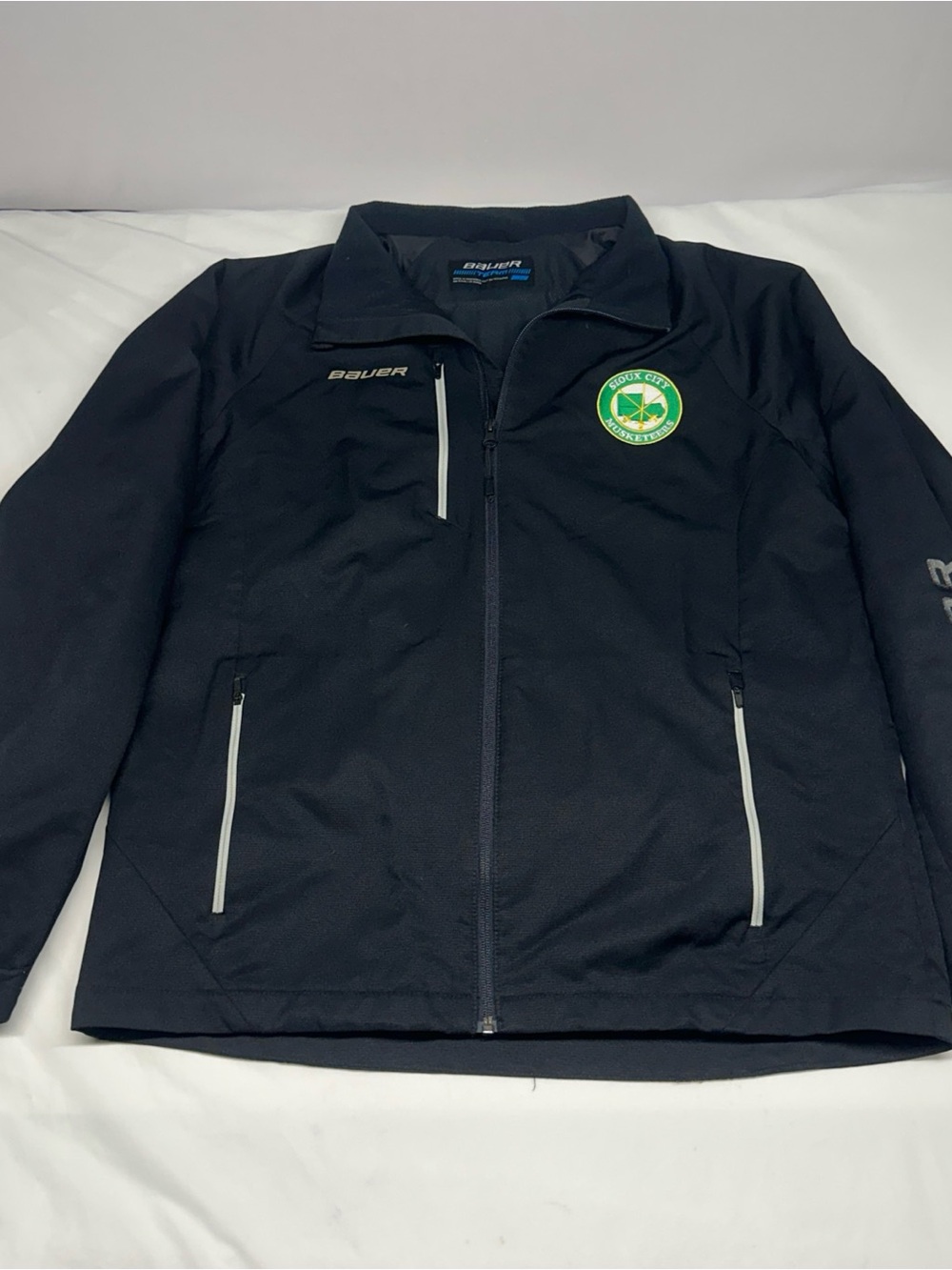 Bauer Full Zip Lightweight Jacket Hockey Team Warm Up With Sioux City Musketeers